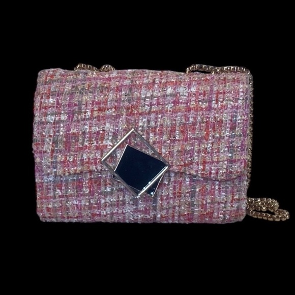 Pink Tweed Crossbody Bag - Picture 3 of 16